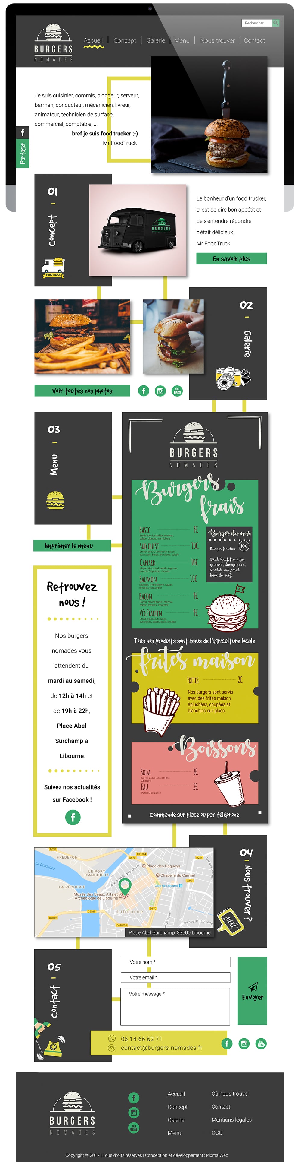 Conception webdesign responsive "Burger nomades"