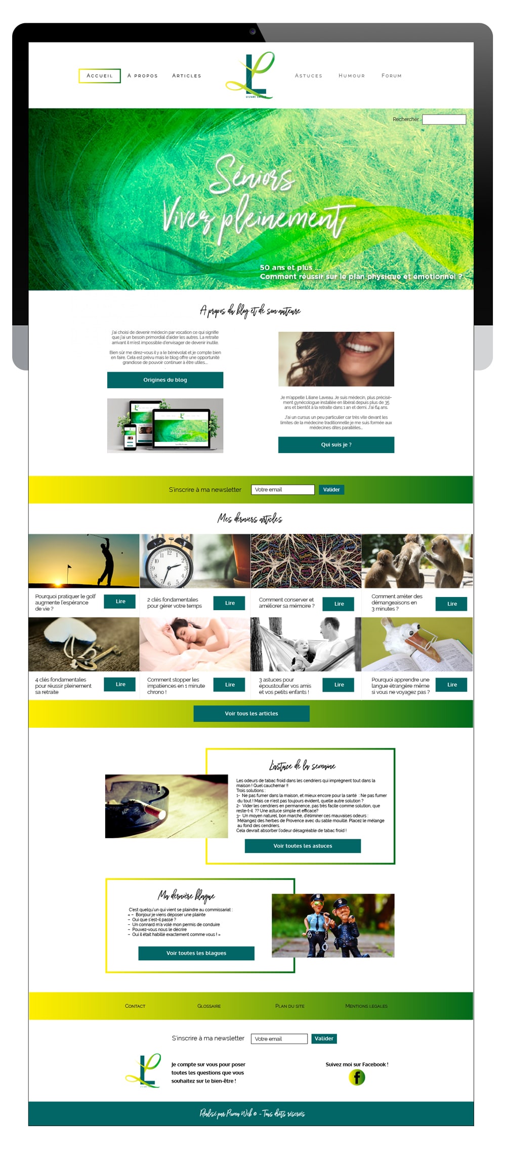 Conception webdesign responsive "seniors vivez pleinement" page accueil